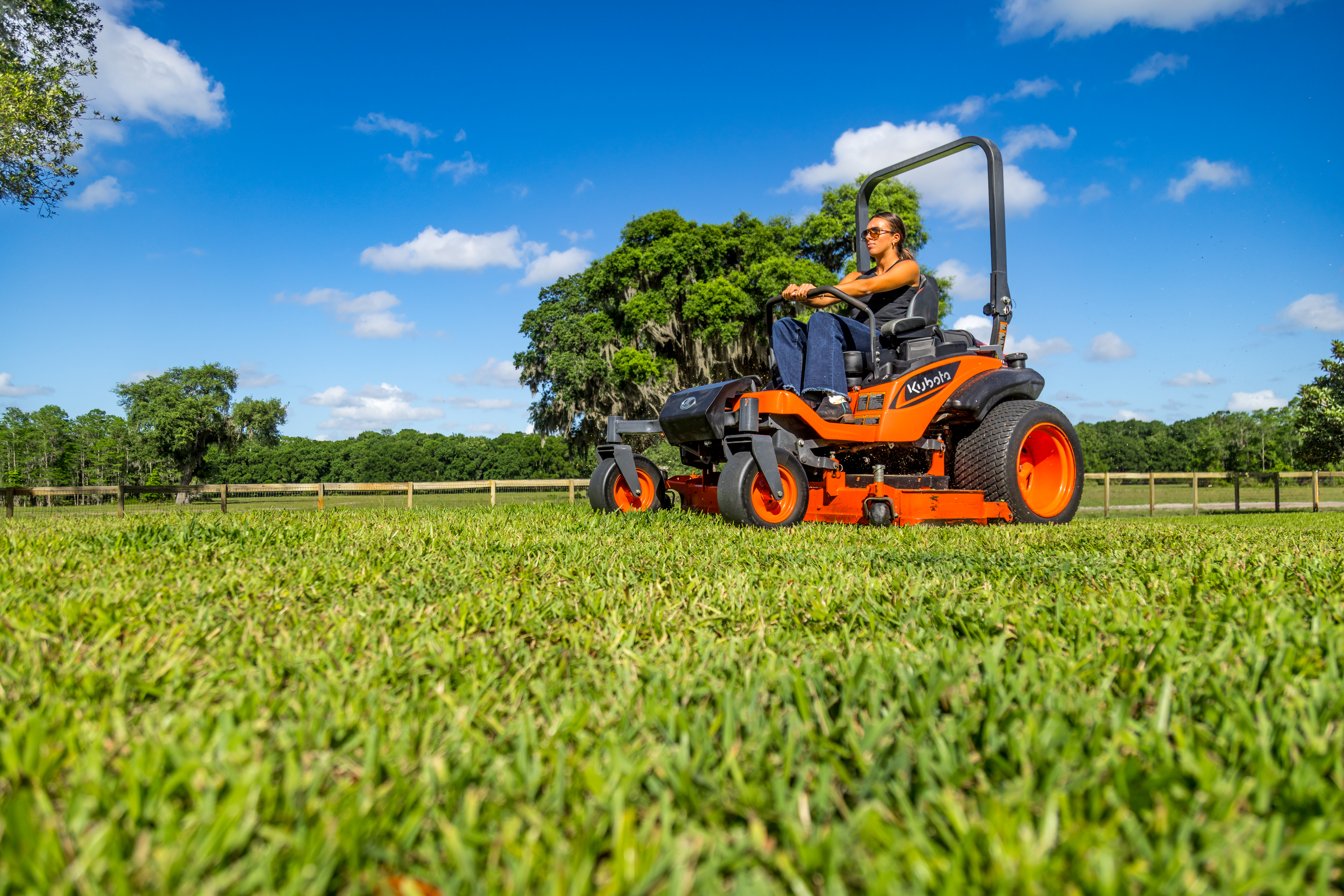Kubota mower maintaining a Florida property