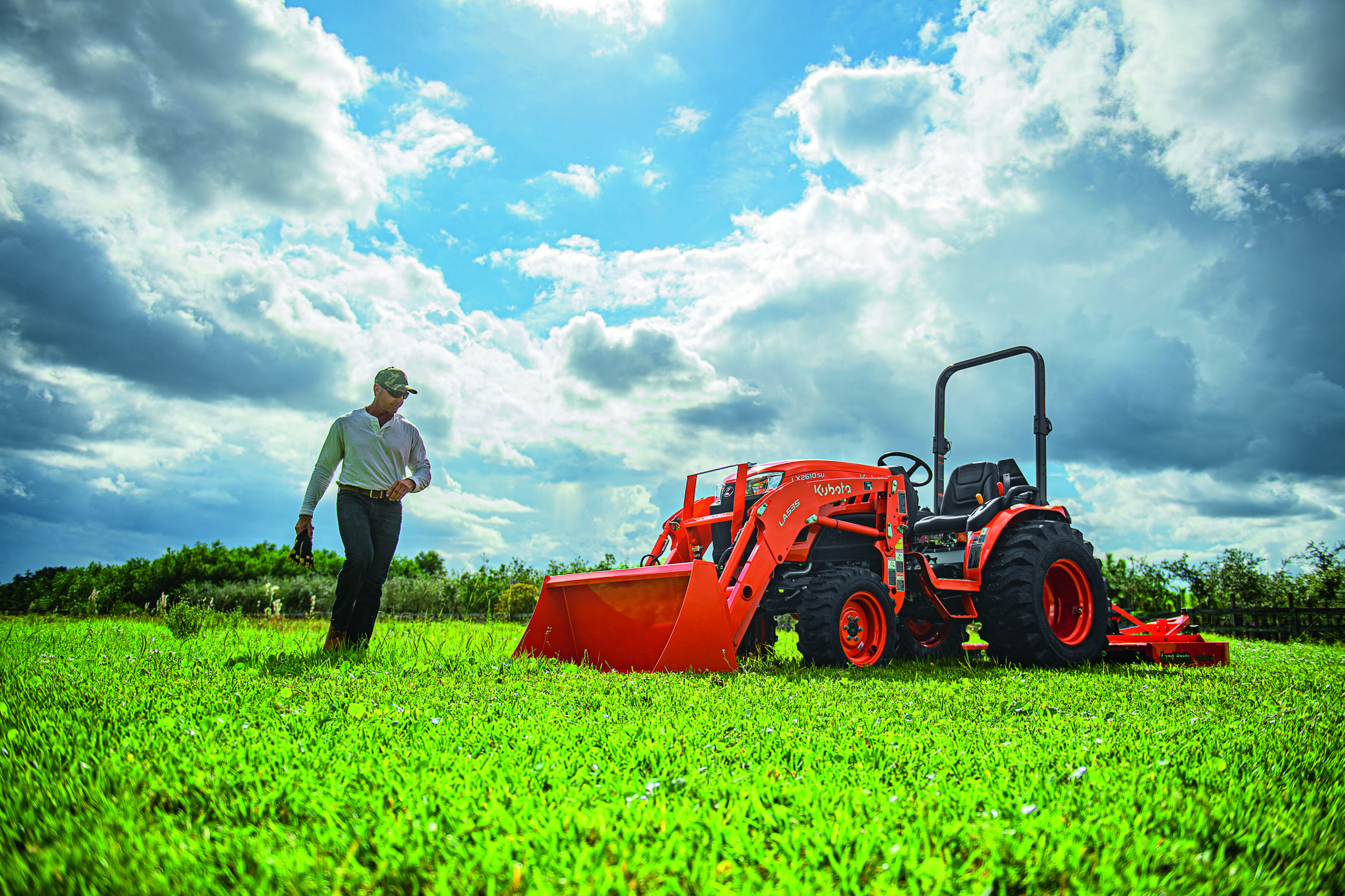 Kubota tractor working on a Florida property