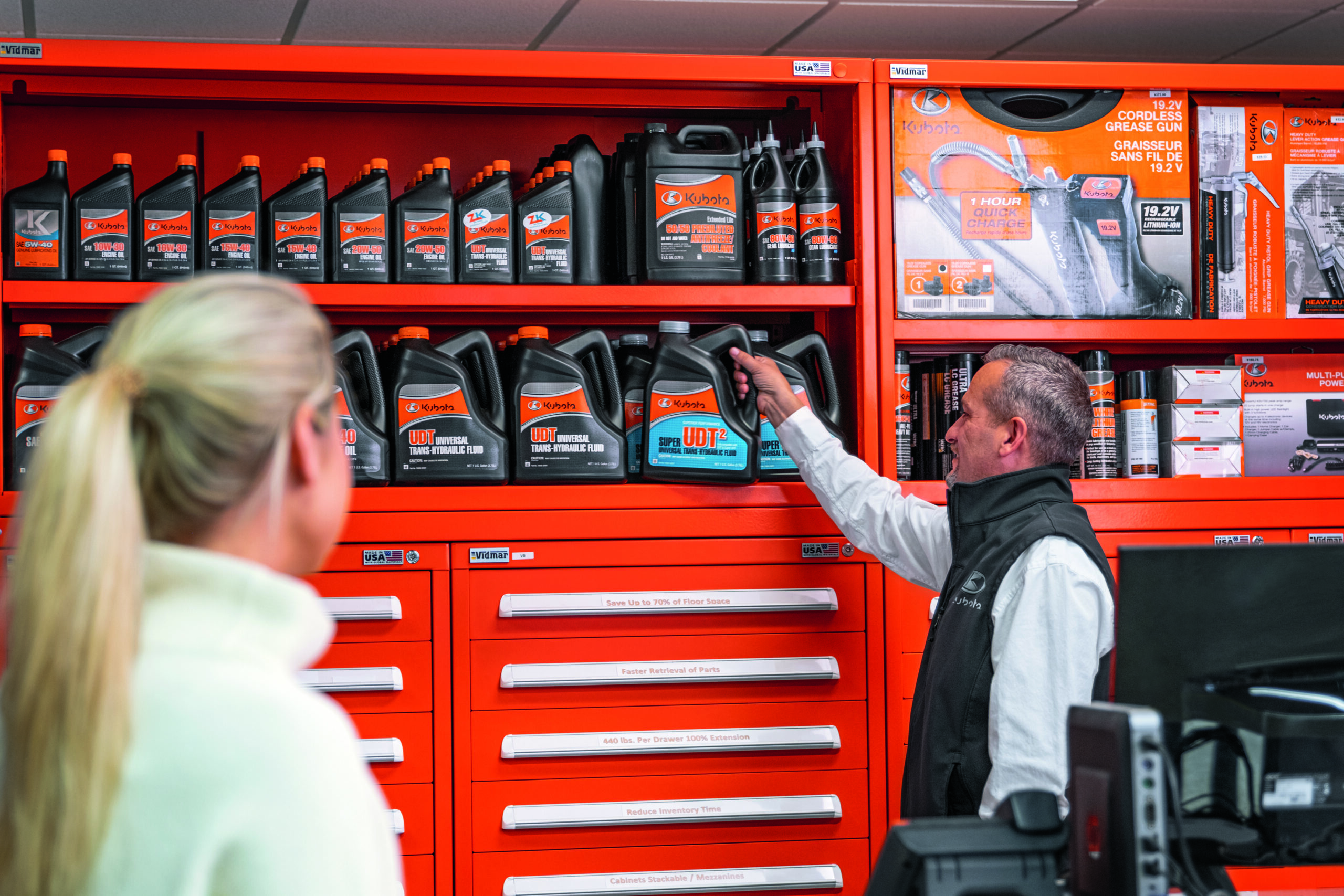 Kubota oil and parts for equipment service